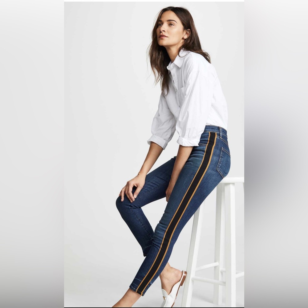 NEW VERONICA BEARD Made In USA Jeans Sz24 26x25” DEBBIE Skinny Tuxedo Striped